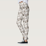 Cute Doodle Woodland Bear Pattern Leggings