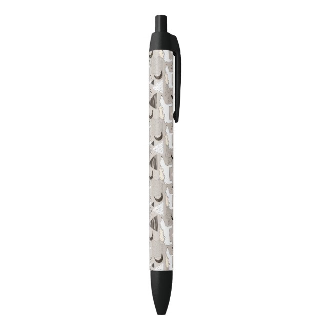 Cute Doodle Woodland Bear Pattern Pen (Bottom (Vertical))