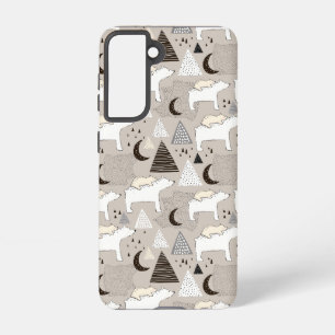 Cute Doodle Woodland Bear Pattern Samsung Galaxy S21 Case