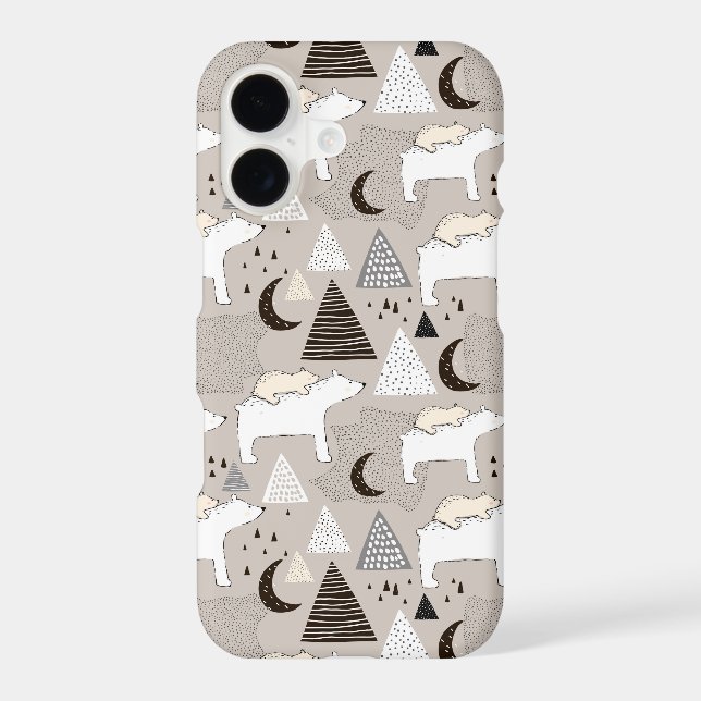 Cute Doodle Woodland Bear Pattern Samsung Galaxy Case (Back)