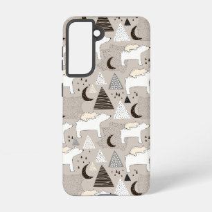 Cute Doodle Woodland Bear Pattern Samsung Galaxy S21 Case