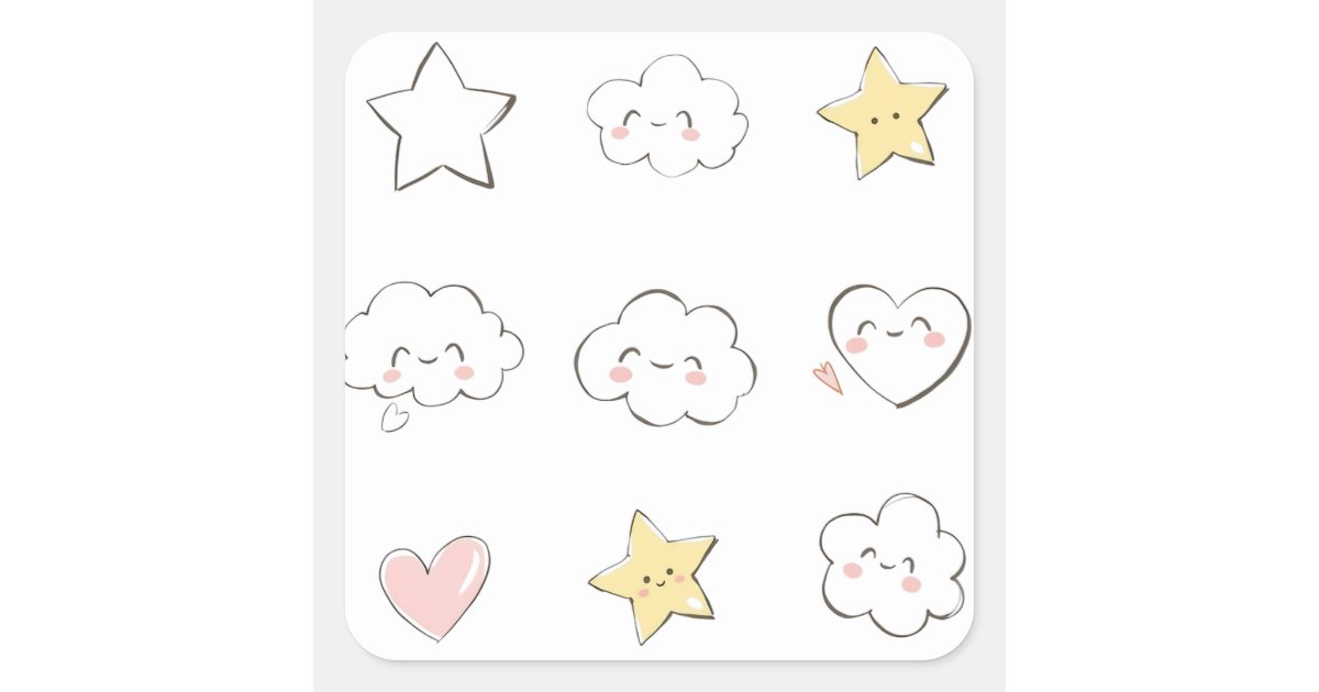 cute-doodles-square-sticker-zazzle