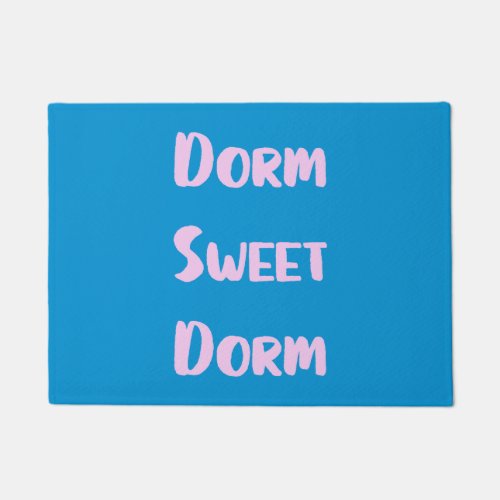 Cute Dorm Sweet Dorm in Blue and Pink Doormat