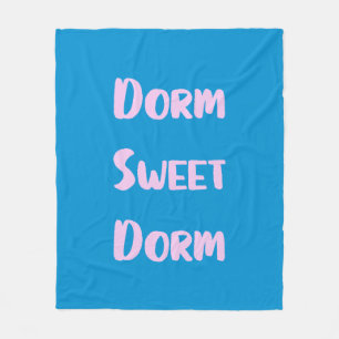 Cute Dorm Sweet Dorm in Blue and Pink Fleece Blanket