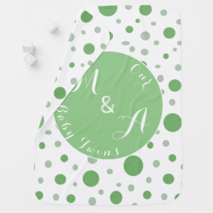 Cute Dot Pattern Personalizable Monogrammed Baby Baby Blanket
