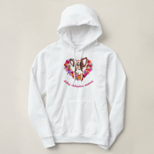 cute doting chihuahua mummy roses love heart hoodie