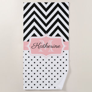 Cute Dots and Chevron Beach Towel
