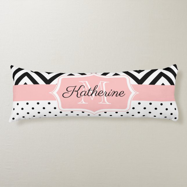 Cute Dots and Chevron Body Pillow (Front)