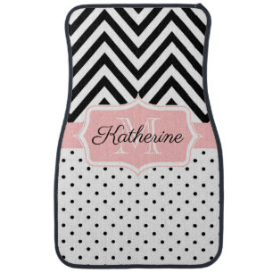 Cute Dots and Chevron Car Floor Mat