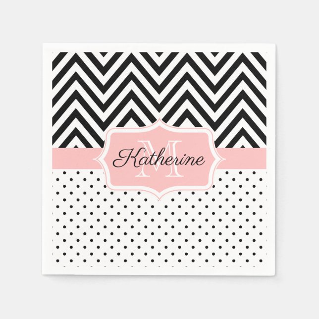 Cute Dots and Chevron Napkins (Front)
