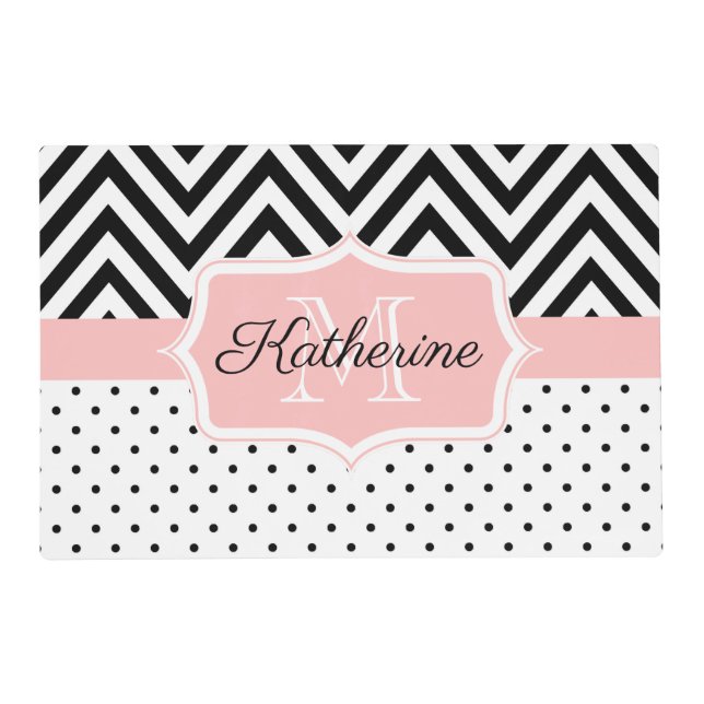 Cute Dots and Chevron Placemat (Front)