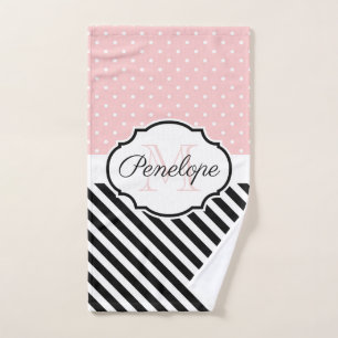 Cute Dots and Stripes Bath Towel Set