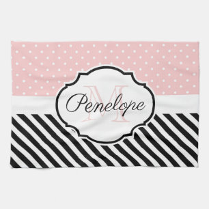 Cute Dots and Stripes Kitchen Towel