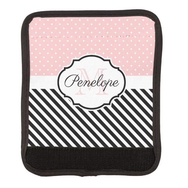 Cute Dots and Stripes Luggage Handle Wrap (Front)