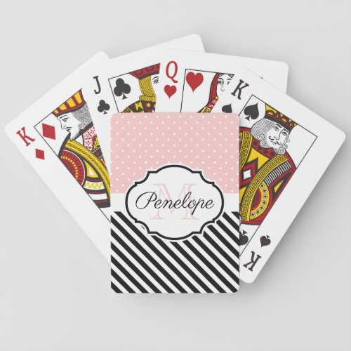 Cute Dots and Stripes Poker Cards