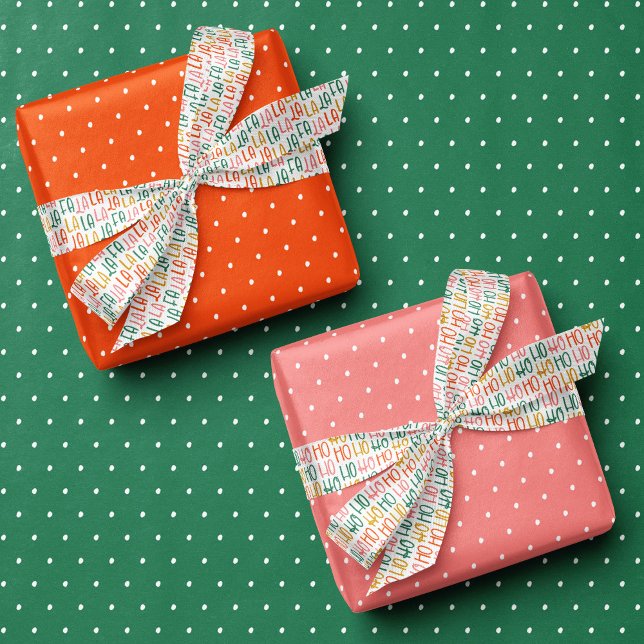 Cute dots green pink red simple Christmas holiday Wrapping Paper Sheets (Creator Uploaded)