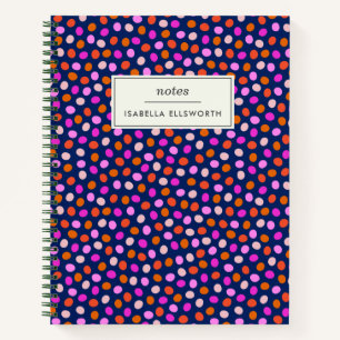 Cute Dots Spots Bright Blue Purple Personalized Notebook