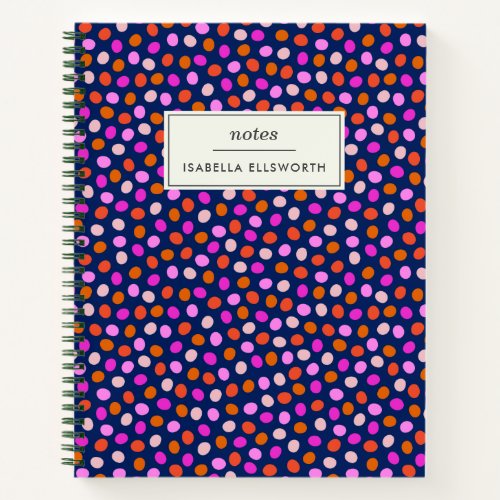 Cute Dots Spots Bright Blue Purple Personalized Notebook