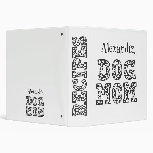 Cute Dotted Dog Mom  3 Ring Binder (Background)