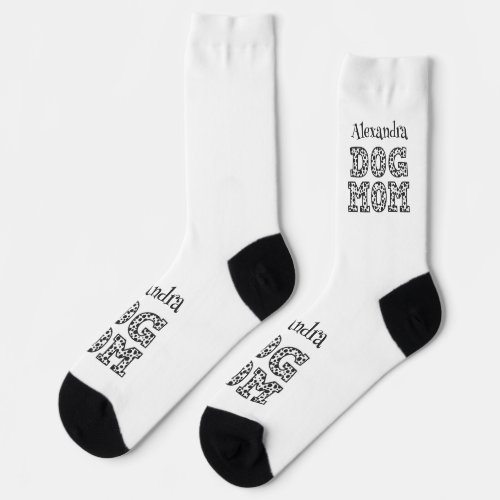 Cute Dotted Dog Mom Graphics typography with name Socks