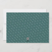 Cute dotted stripes merry Christmas 3 photos green Holiday Card (Back)
