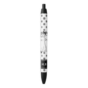 Cute Dotty Cats in Love Monogram Pen