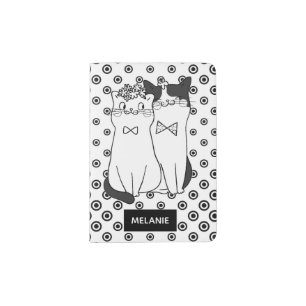 Cute Dotty Cats in Love Personalised Passport Holder