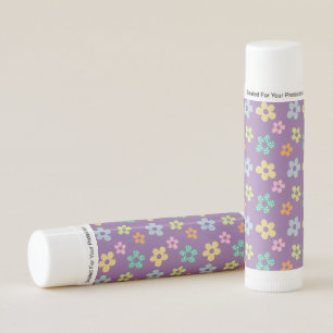 Cute Dotty Flower Pattern Purple Lip Balm