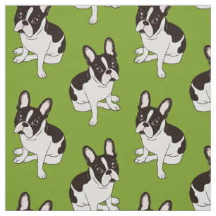 Cute double hooded pied French Bulldog Fabric
