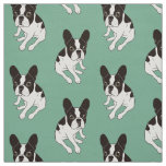 Cute double hooded pied Frenchie is chilling Fabric