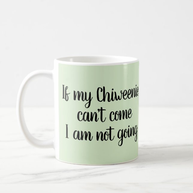 Cute double sided Chiweenie mug with silhouette (Left)