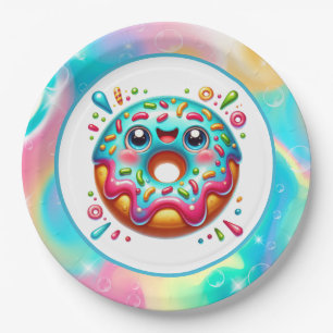 Cute doughnut lovers party paper plates