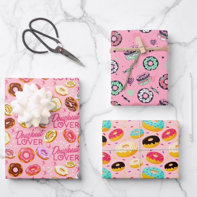 cute doughnut party sweet Wrapping Paper Sheets (Front)