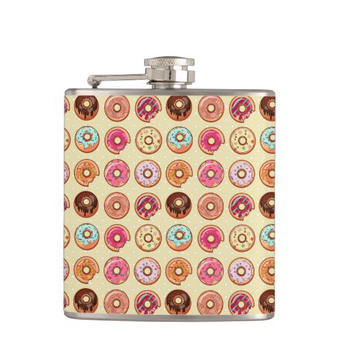 Cute Doughnut Pattern Hip Flask