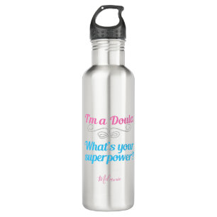 Cute Doula Superhero Stainless Steel Water Bottle