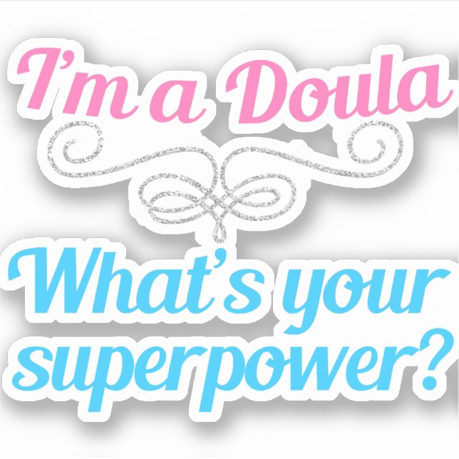 Cute Doula Superhero Sticker (Front)