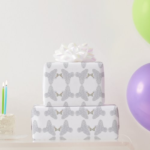 Cute dove wreath heart wrapping paper