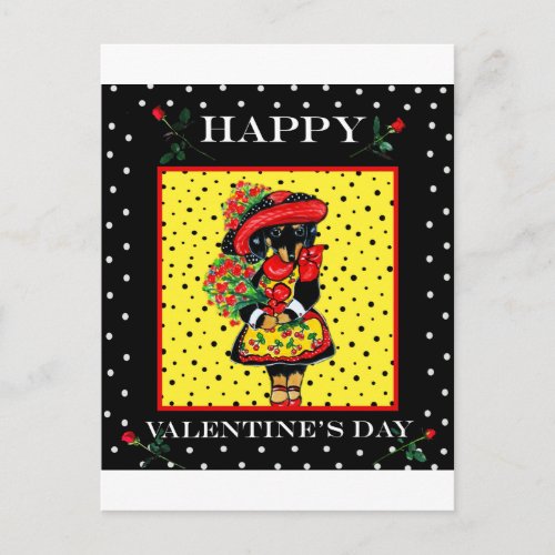 Cute Doxie Valentine Holiday Postcard