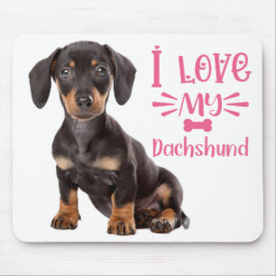Cute Doxin Puppy Wiener Love Dog Mom Dachshund Mouse Pad
