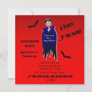 Cute Dracula Halloween Invitation