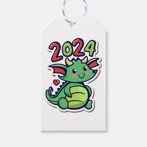 Cute Dragon 2024 Gift Tags