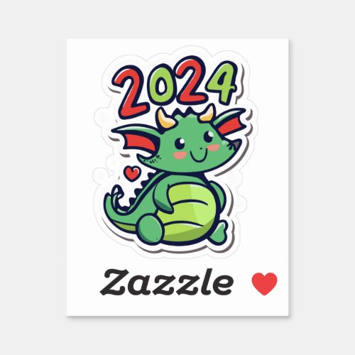 Cute Dragon 2024 Sticker