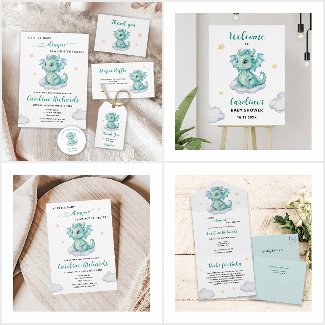 Cute Dragon Baby Shower