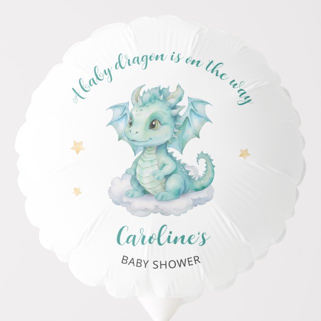 Cute Dragon Baby Shower Balloon (Front)