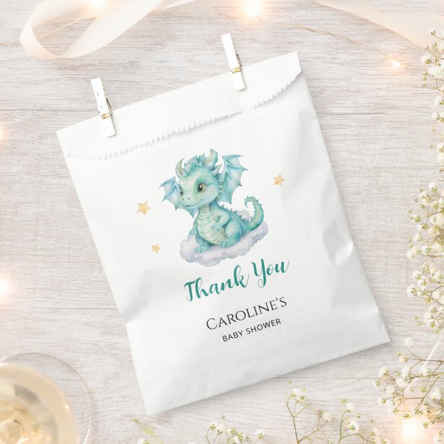 Cute Dragon Baby Shower Favor Bag (Clipped)