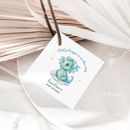 Cute Dragon Baby Shower Favor Tags