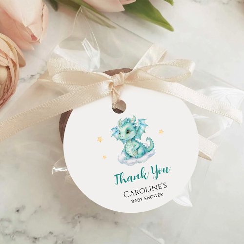 Cute Dragon Baby Shower Favor Tags