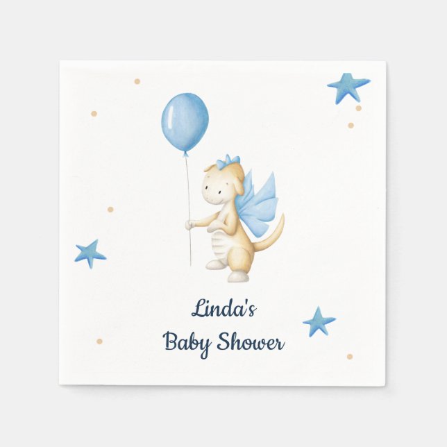 Cute Dragon Baby Shower Napkins (Front)
