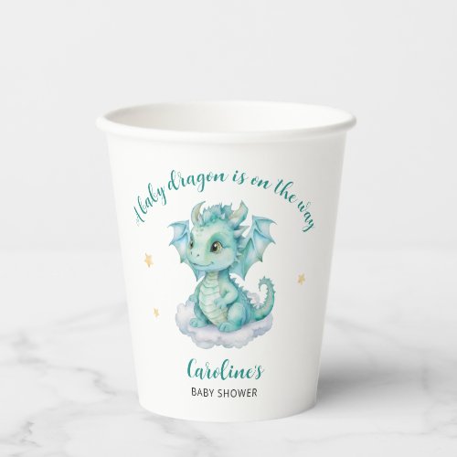 Cute Dragon Baby Shower Paper Cups