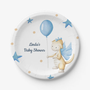 Cute Dragon Baby Shower Party Paper Plates